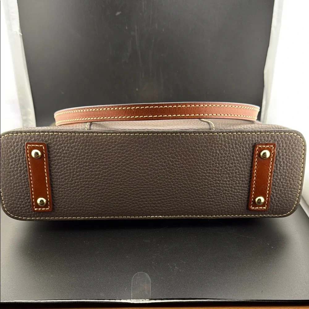 Dooney & Bourke Brown Leather Tote Bag - Picture 4 of 5